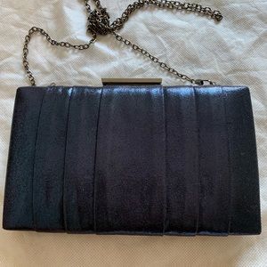 Laura blue sparkle crossbody/clutch with crystal